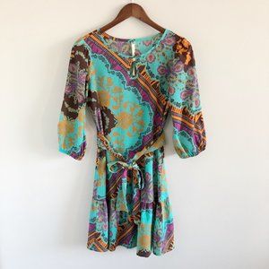 Anthropologie Uncle Frank Long Sleeve Printed Dress XS